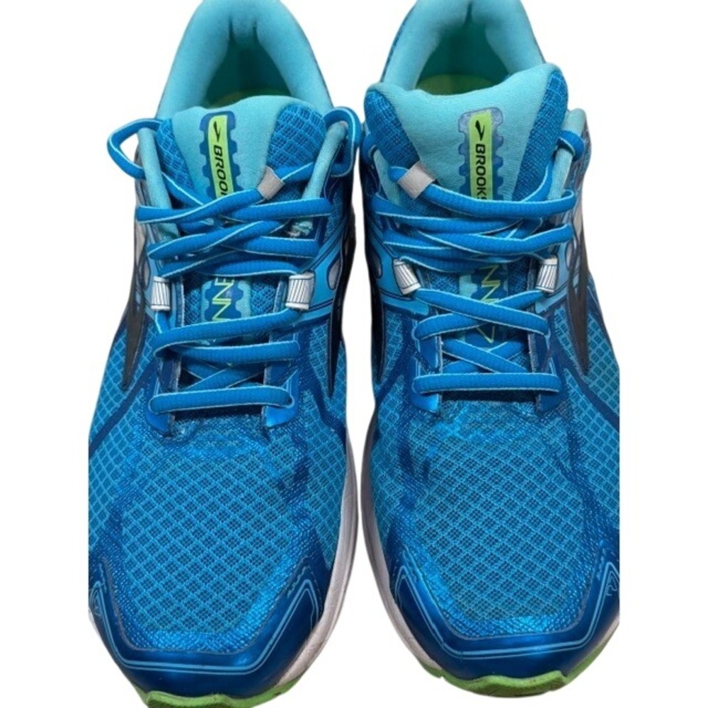 Brooks Ravenna 7 Womens Running Shoes Blue Teal Lime Green Sneakers 9.5 - Picture 2 of 9